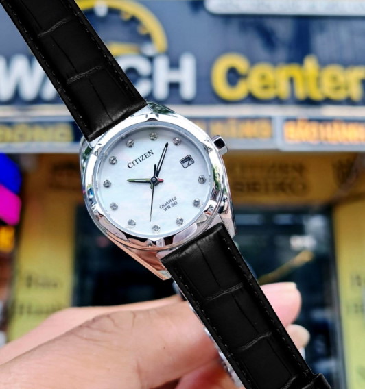 Citizen Nữ Japan, khảm ngọc trai, đính đá EU6050-59D - Ảnh 5