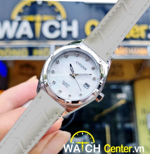 Citizen Nữ Japan, khảm ngọc trai, đính đá EU6050-59D - Ảnh 4