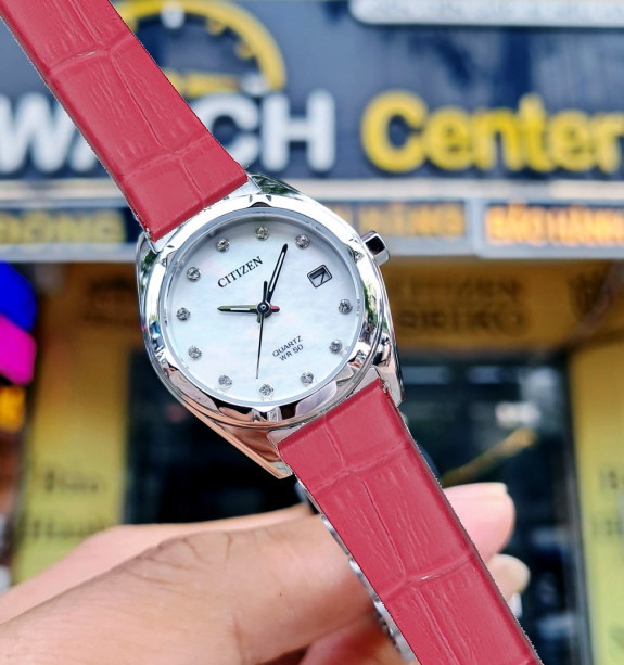 Citizen Nữ Japan, khảm ngọc trai, đính đá EU6050-59D - Ảnh 3